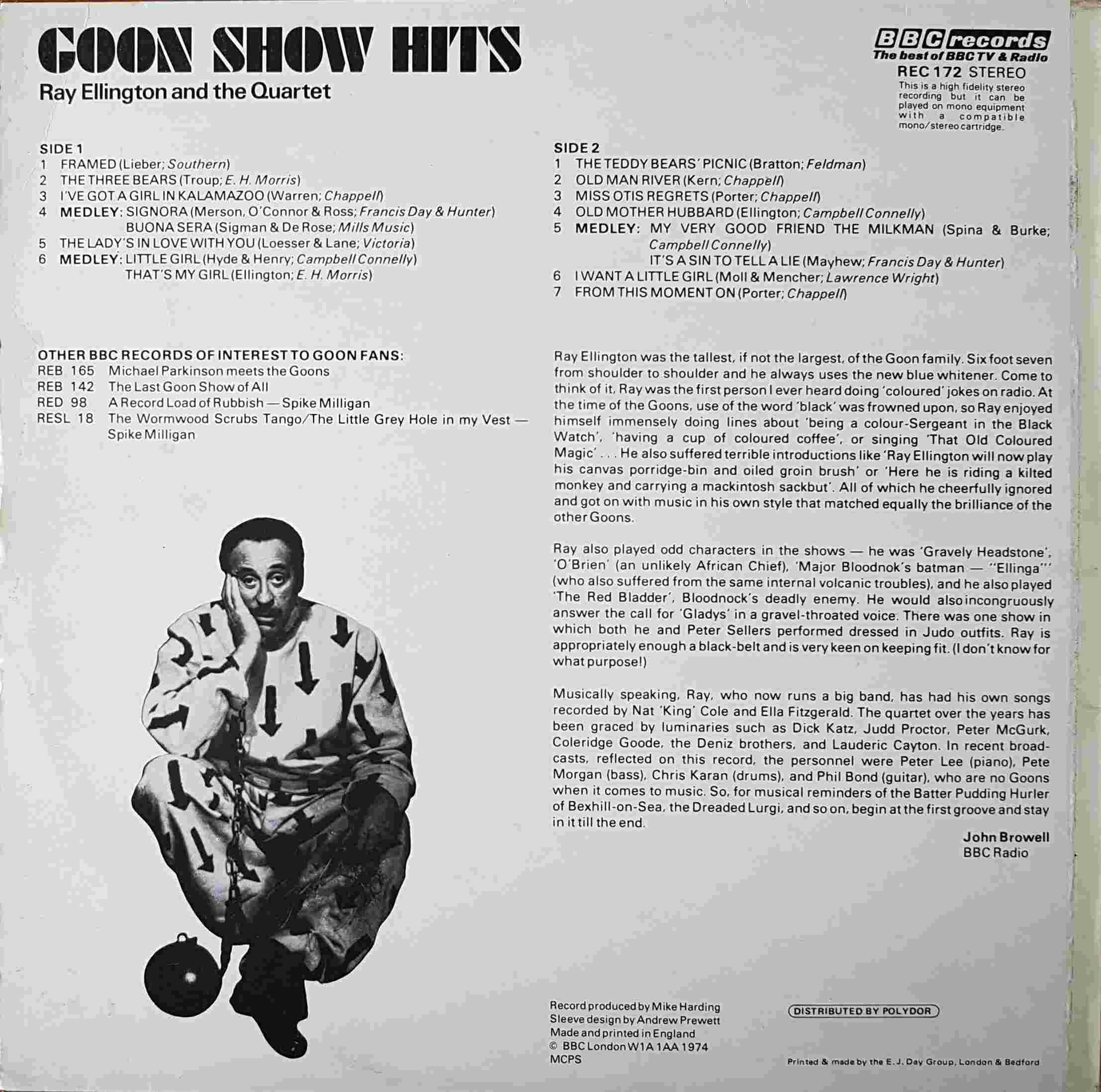 Picture of REC 172 Goon show hits by artist Various from the BBC records and Tapes library